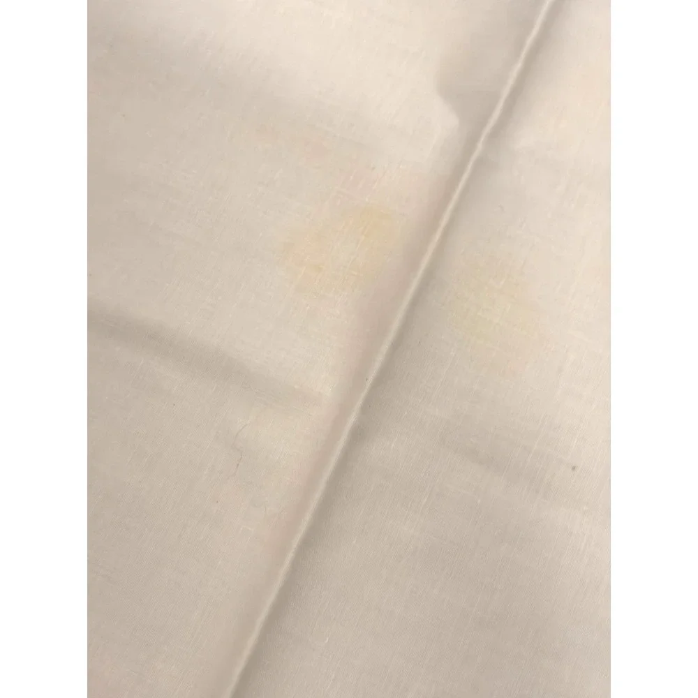 Vintage Embroidered Linen Guest Towels Set of 2 Floral Yellow Border 21x32